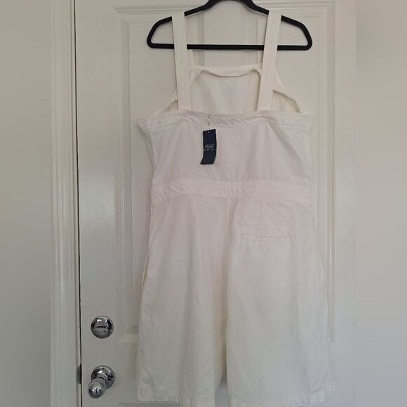 Polo Ralph Lauren Paneled Hemp Play suit Short Overalls Adjustable Pockets Sz 14 - Picture 4 of 10
